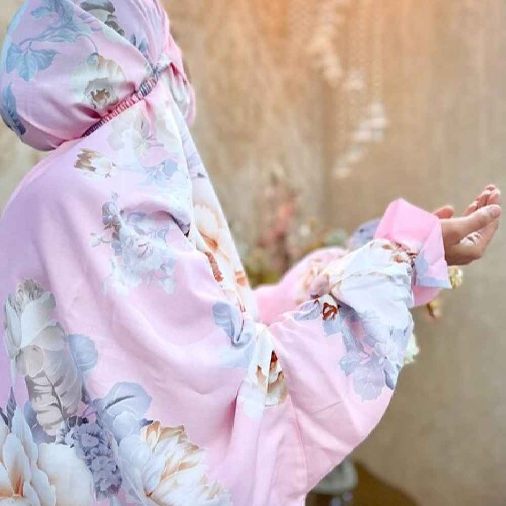 伊斯兰女士袖式祈祷长袍 – 花卉图案 Mahla 款