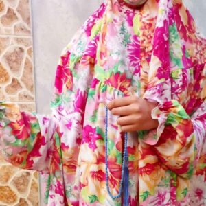 伊斯兰女士袖式祈祷长袍 – 花卉图案 Jasmine 款