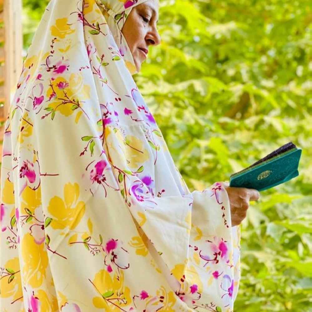 伊斯兰女士袖式祈祷长袍 – 花卉图案 Setareh 款
