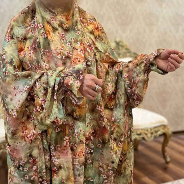伊斯兰女士袖式祈祷长袍 – 花卉图案 Mahya 款