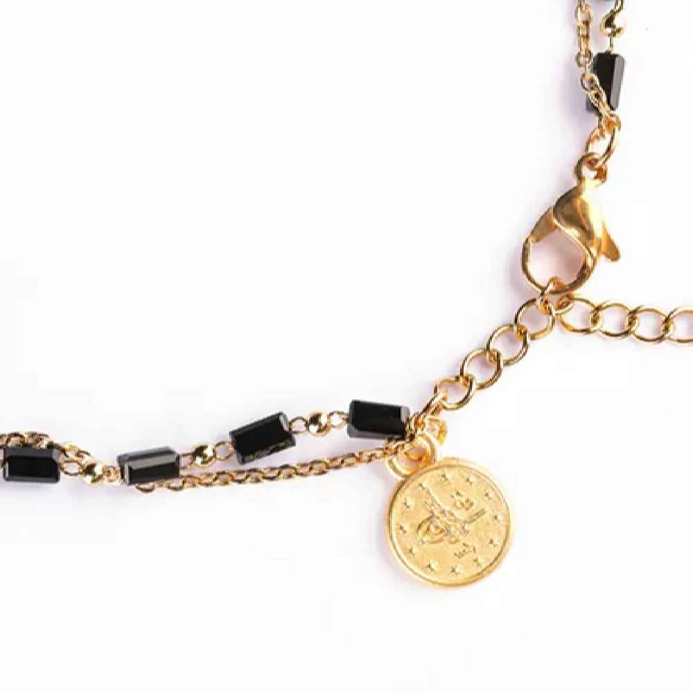 黑色蜻蜓款脚踝手链