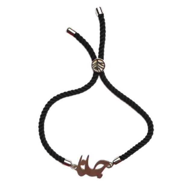 极简波斯绳银手链 – 黑色 Janan 款