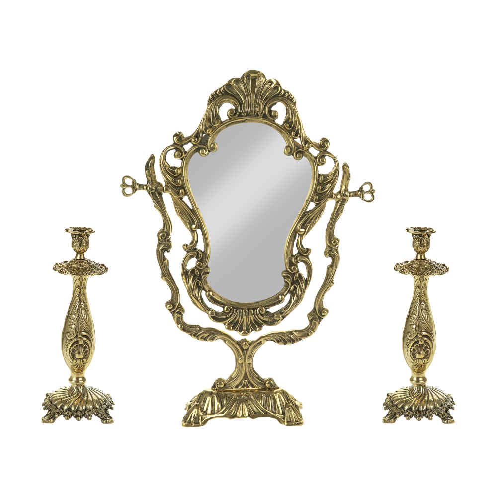 Main image of 波斯黄铜镜框与烛台套装 – Star 设计