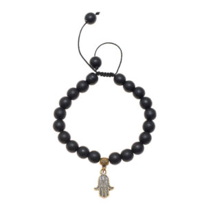 女士串珠手链 – Hamsa 黑色设计