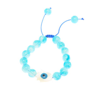 女士串珠手链 – Hamsa 蓝色设计