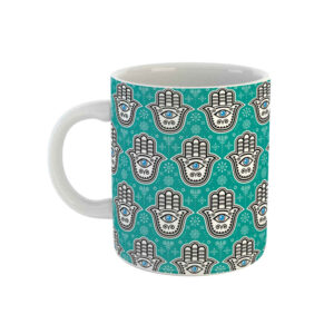 伊斯兰陶瓷咖啡杯 – 法蒂玛之手（Hamsa）图案
