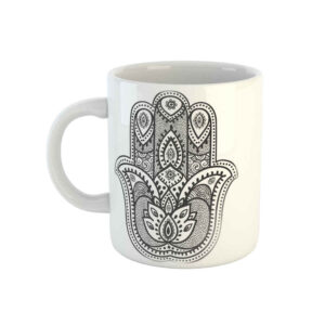 伊斯兰陶瓷咖啡杯 – Hamsa Khamsah图案