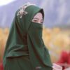 Thumbnail 3: 猎人绿伊斯兰方巾 & 面纱套装