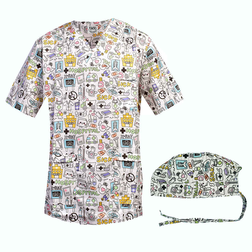 Main image of 男士医院医疗工作服上衣 & 帽子套装 – 专业耐用