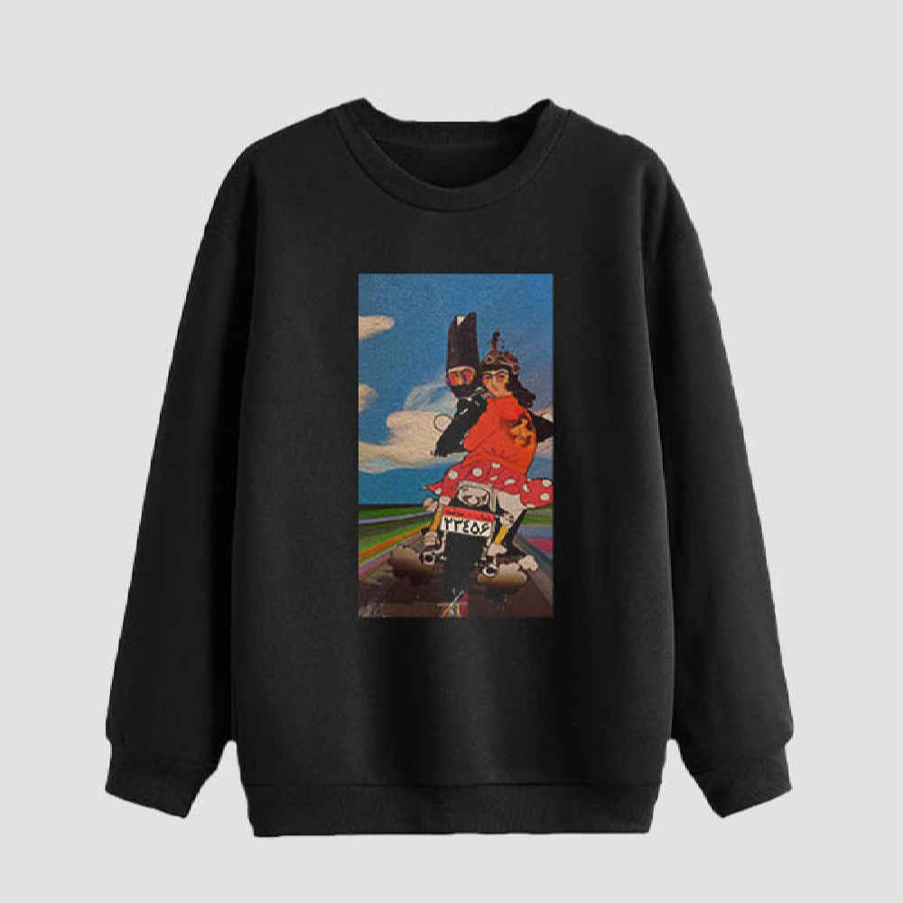 Main image of 男士波斯风格卫衣 黑色 模特 Farhad