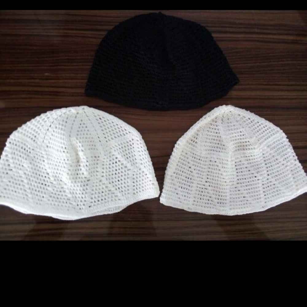 钩针土耳其库菲帽 – 传统穆斯林棉质帽
