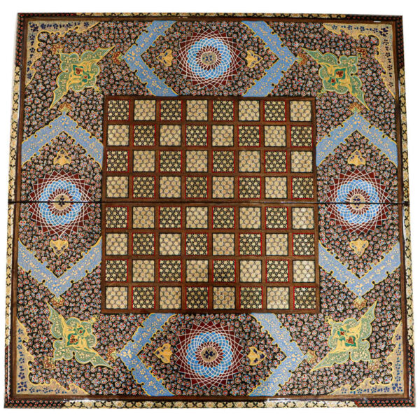 波斯镶嵌木质象棋棋盘 – 传统型