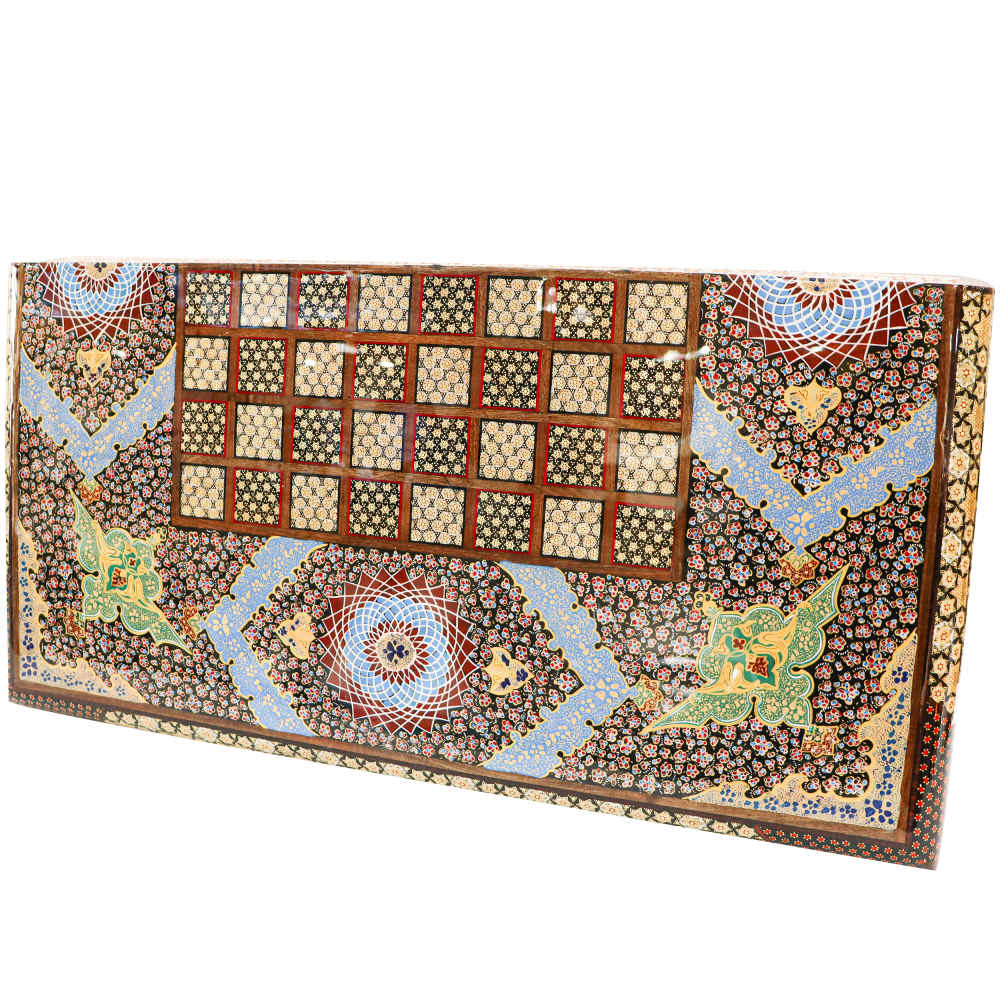 波斯镶嵌木质象棋棋盘 – 传统型