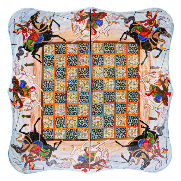 波斯镶嵌木质象棋棋盘 – Chowgan 型