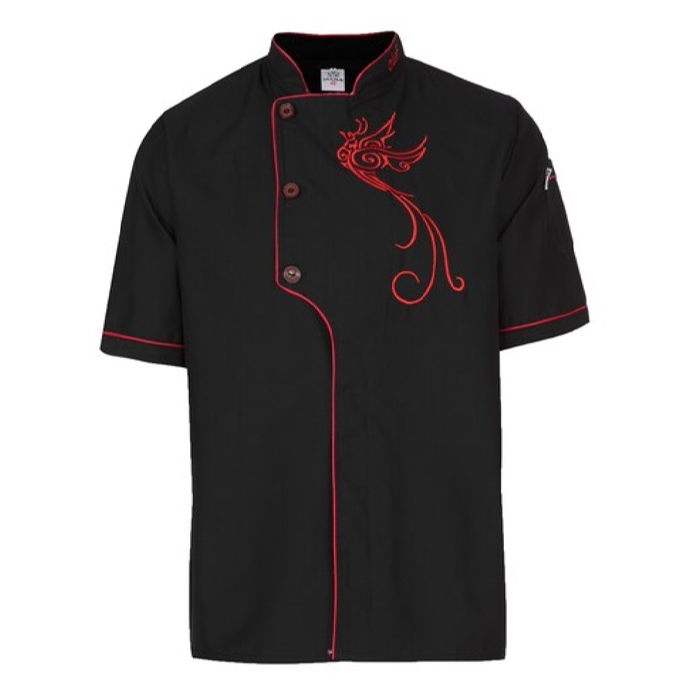 刺绣短袖厨师外套