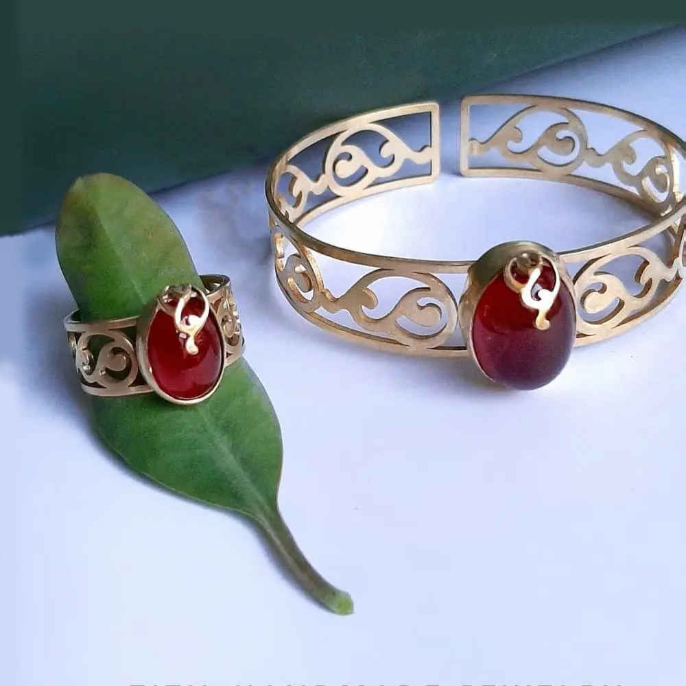 Main image of 波斯黄铜手链戒指套装 – Hana 款