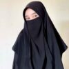 Thumbnail 4: 黑色伊斯兰方巾 & 半面纱套装