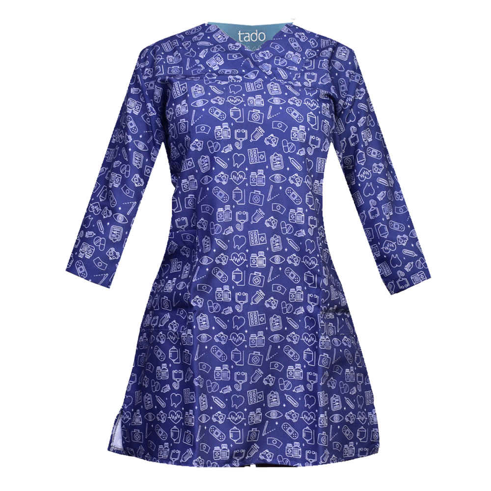 Main image of 女式蓝色医院工作服上衣 – 清新可靠