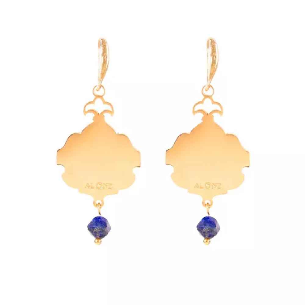 波斯镀金耳环 – 伊斯利米纹饰款