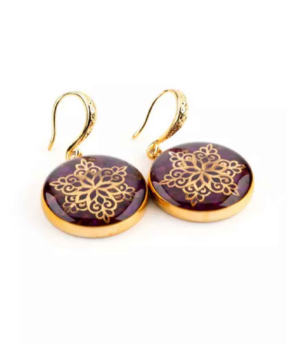 女士镀金耳环 – Shamse 款