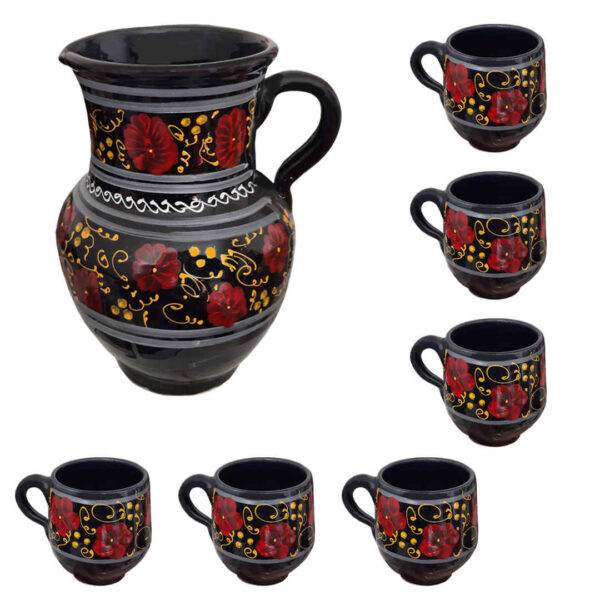 手工陶瓷水壶及杯子套装 – Elisa