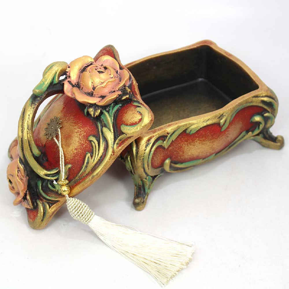 手工聚酯纤维首饰盒 – 复古风格