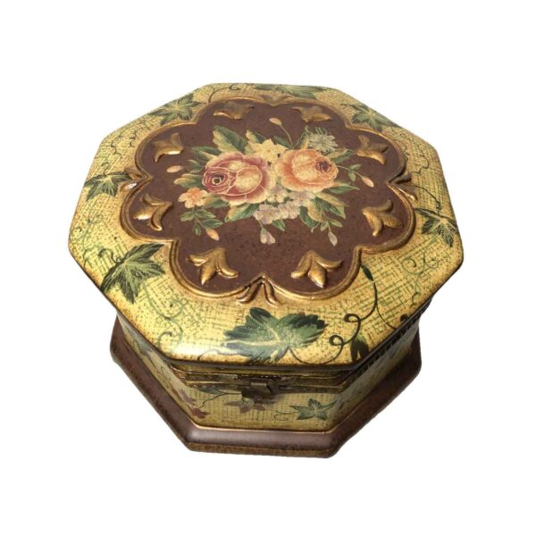 手工瓷质首饰盒 – 奶油色复古风格