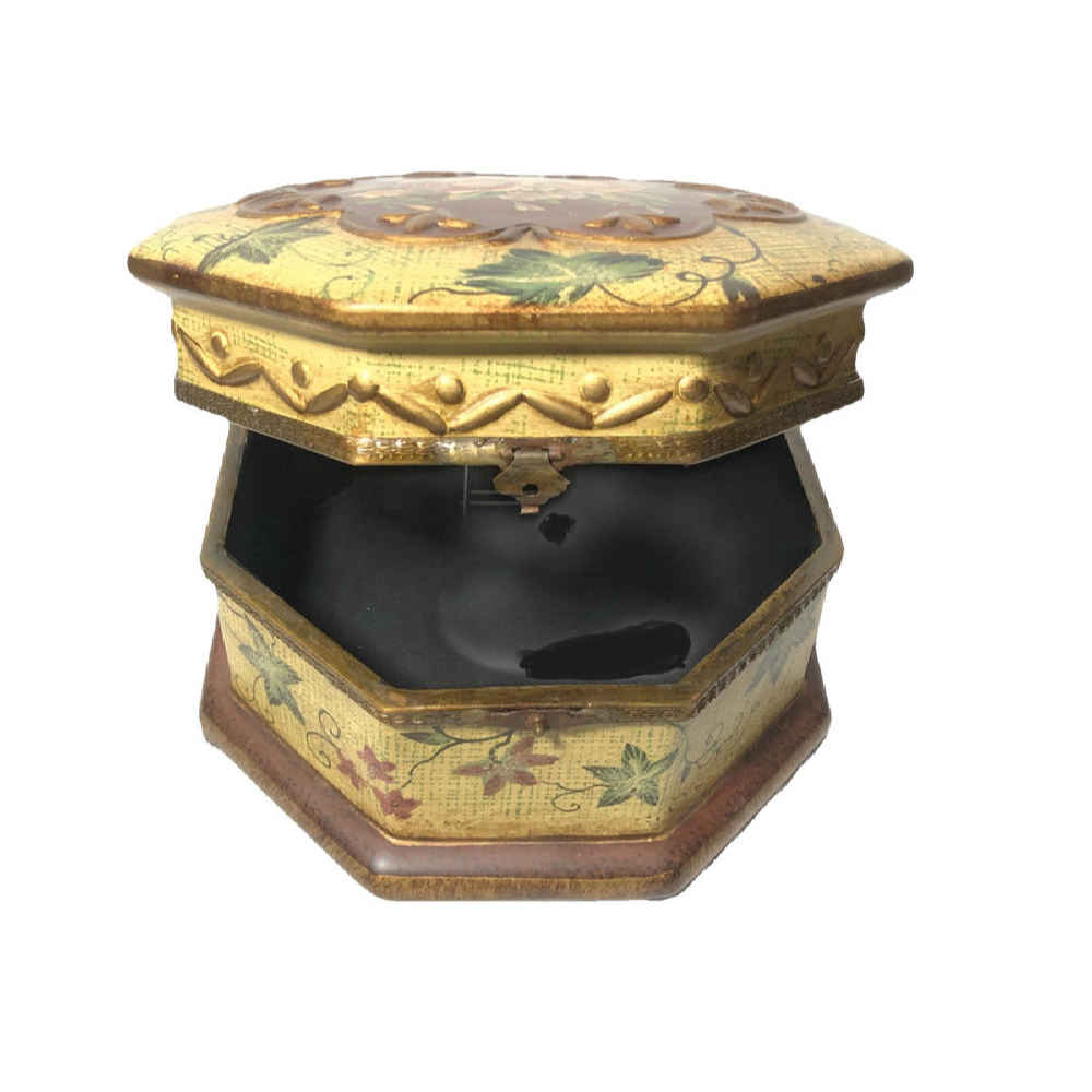 手工瓷质首饰盒 – 奶油色复古风格