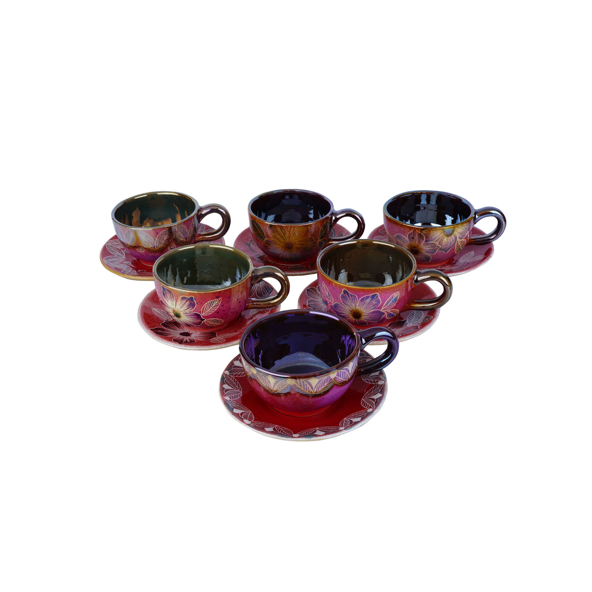 Main image of 波斯茶杯套装（含茶托）– 玫瑰陶瓷设计