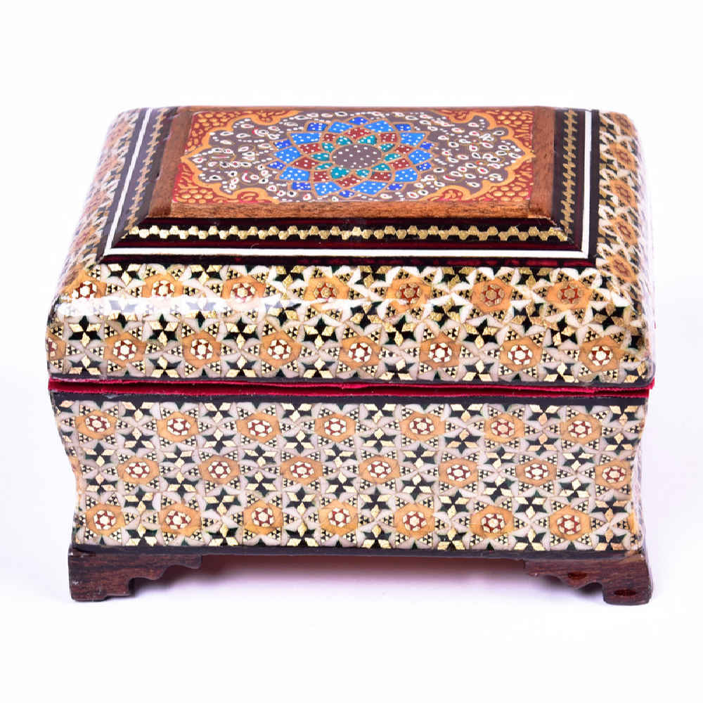 手工木质首饰盒 – 波斯哈塔姆花卉图案