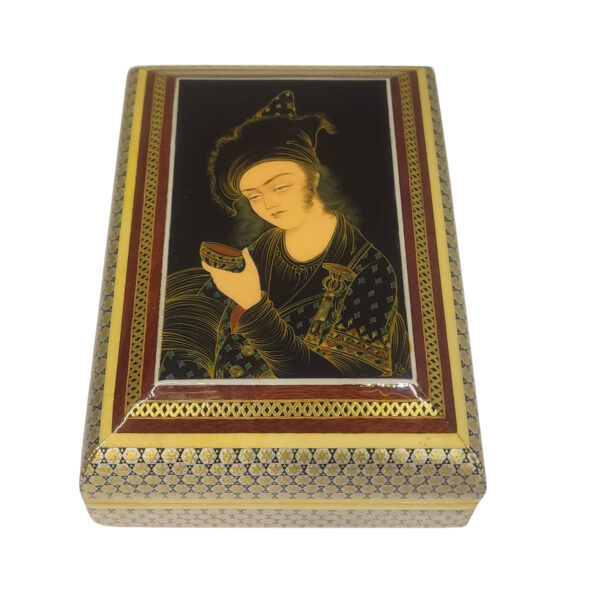 手工木质首饰盒 – 波斯哈塔姆图画图案