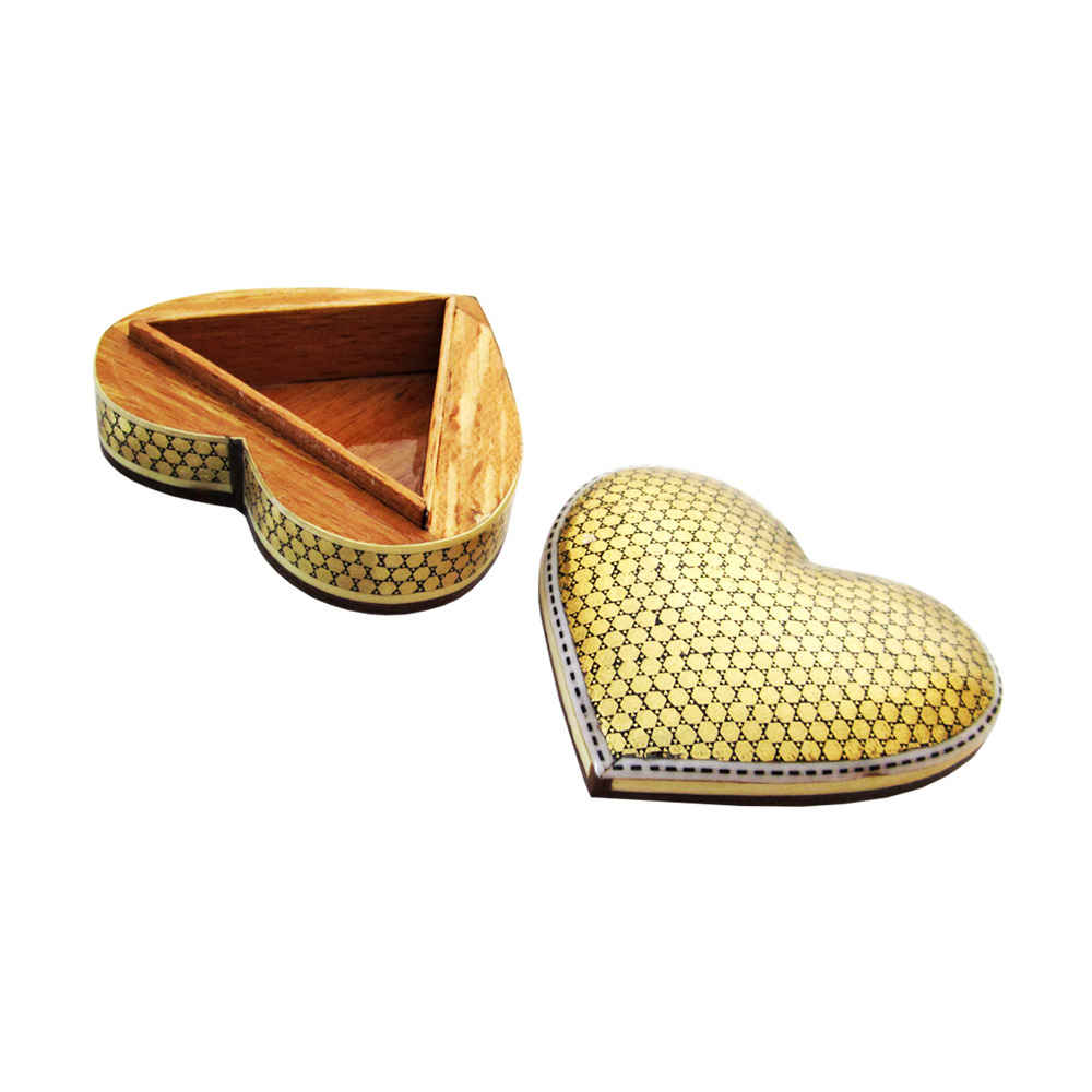 手工木质首饰盒 – 波斯哈塔姆爱心款