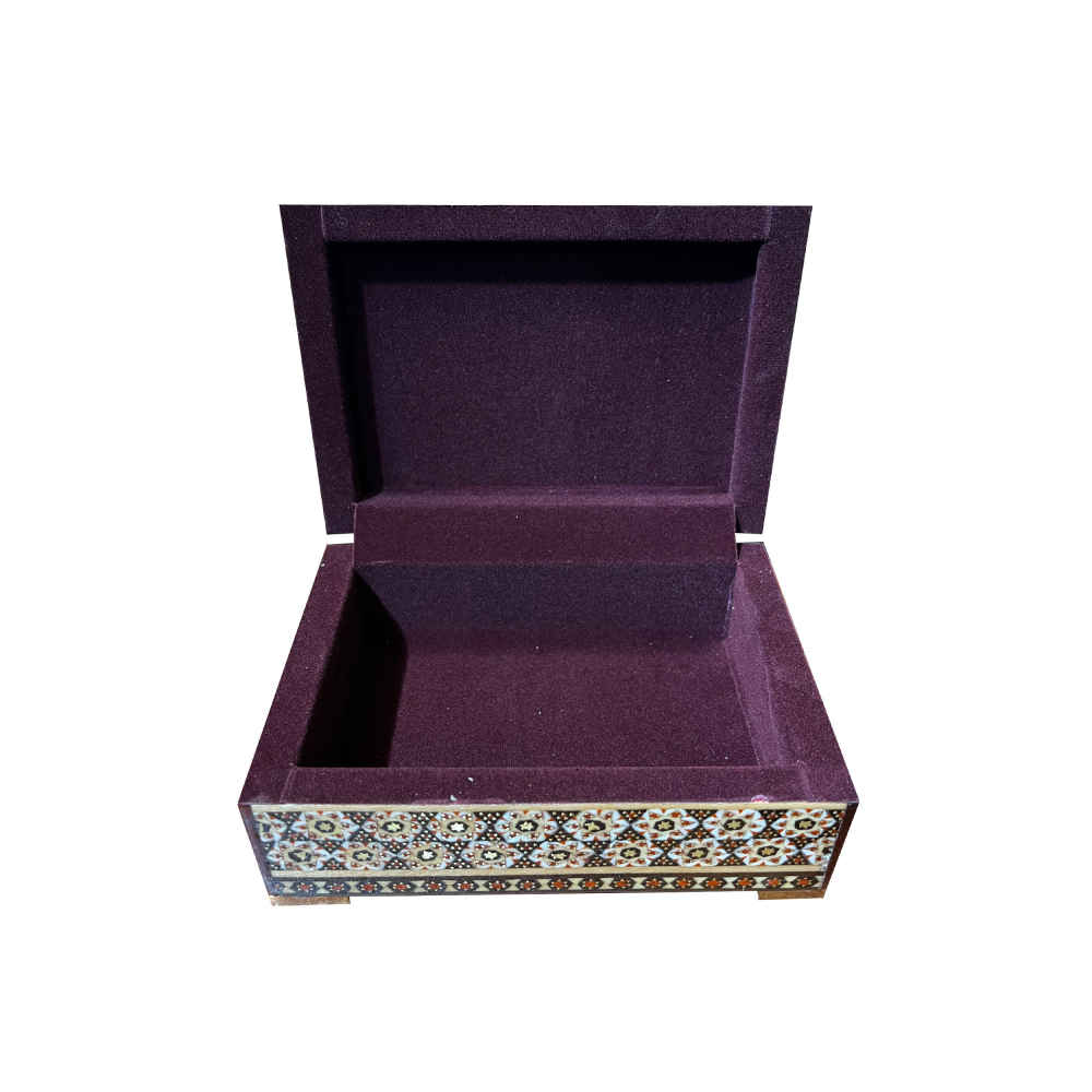手工木质首饰盒 – 波斯哈塔姆蓝花图案