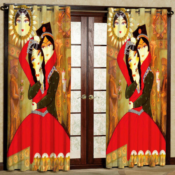 印花波斯天鹅绒打孔窗帘 – Majnoon