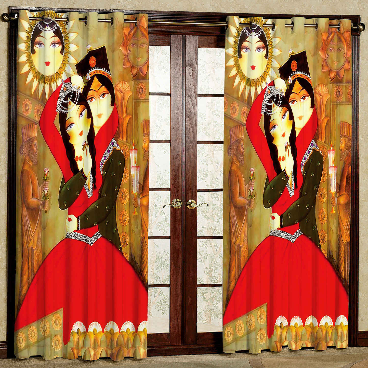 印花波斯天鹅绒打孔窗帘 – Majnoon