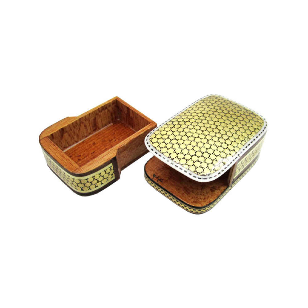 手工木质首饰盒 – 波斯哈塔姆黄色图案