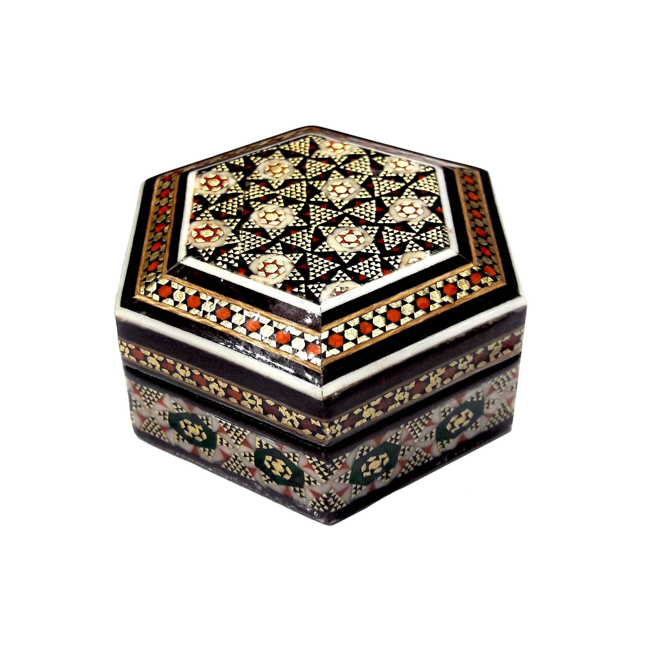 Main image of 手工木质首饰盒 – 波斯哈塔姆星星图案