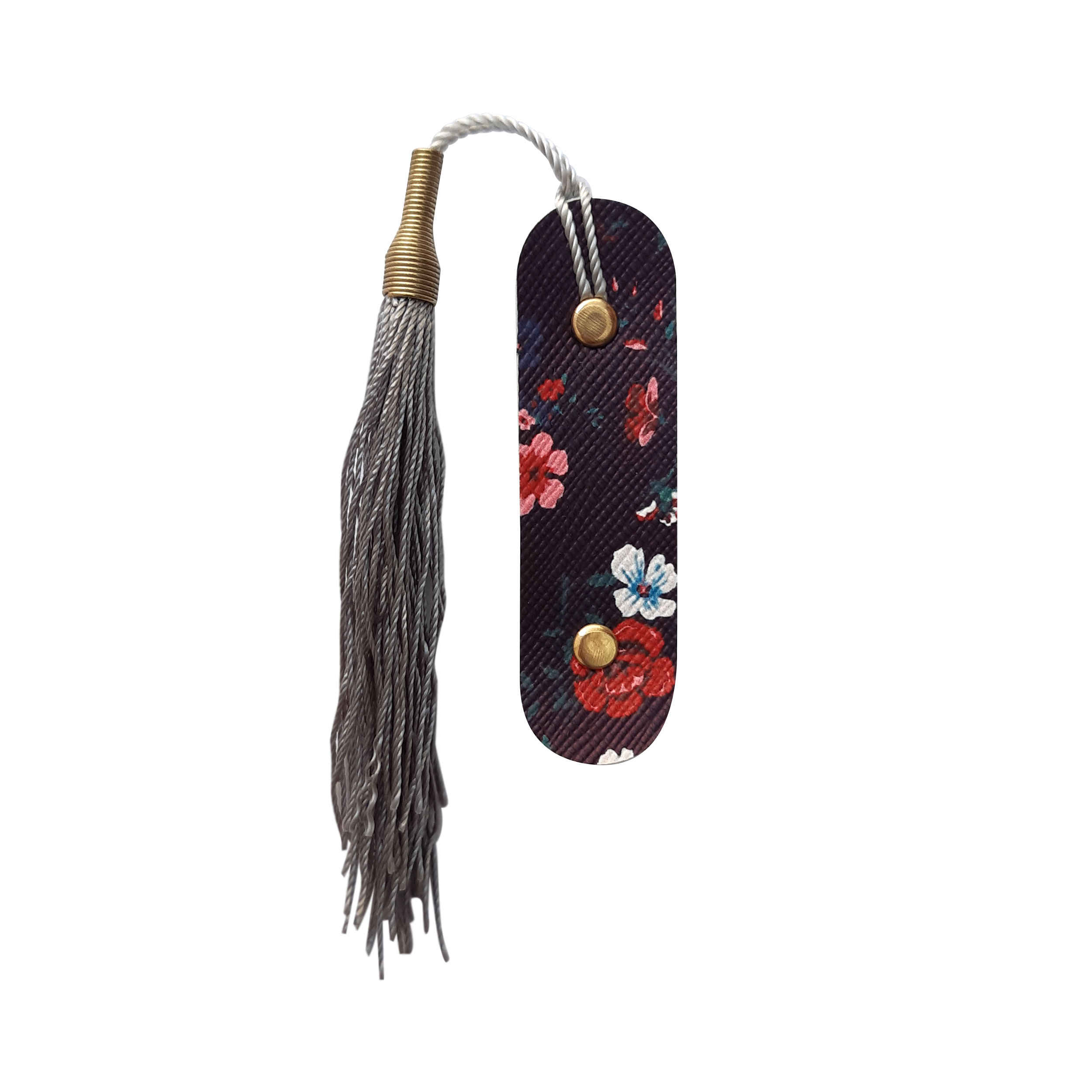 Main image of 黑色皮革书签 圆点花纹款