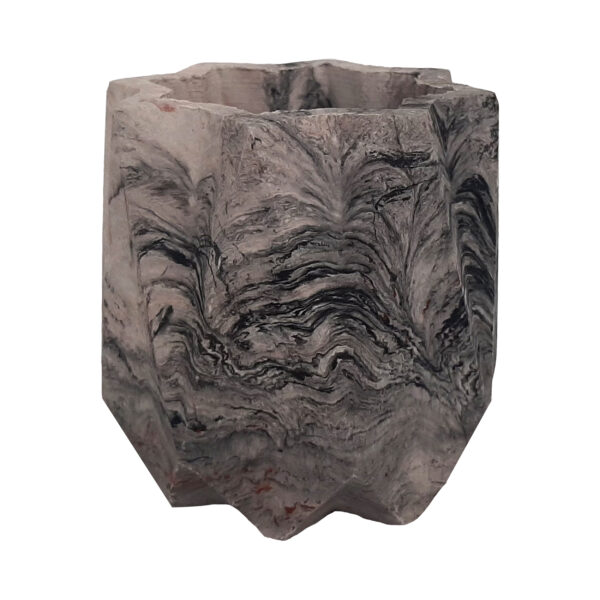 Star Shine – 混凝土笔筒，大理石纹点缀