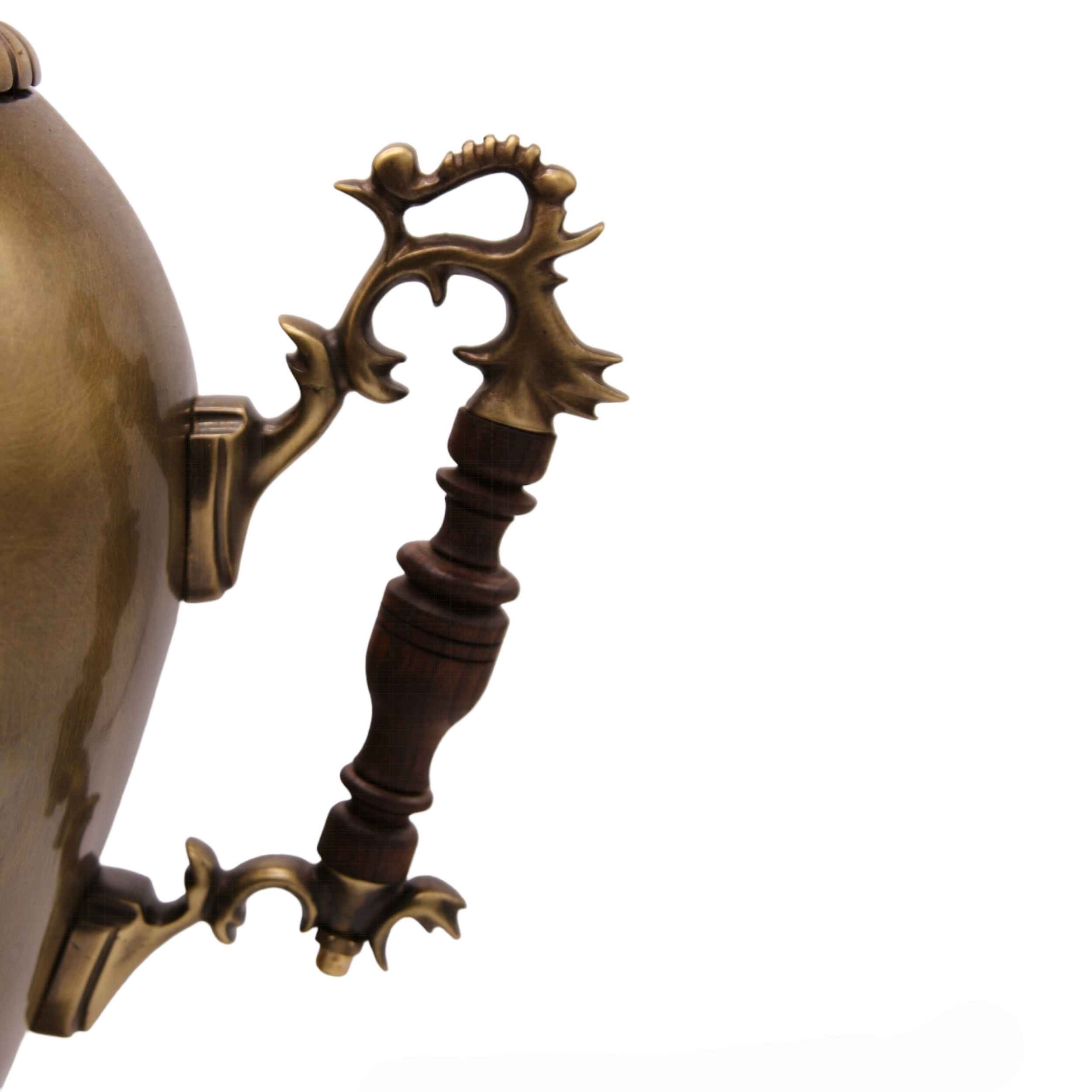 波斯黄铜茶炊装饰炭火茶壶 6 升