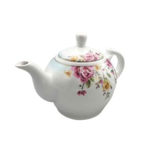 白色瓷质茶壶 – 花卉设计「Kamelia 款」