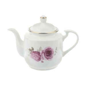 白色瓷质茶壶 – 花卉设计「Katayoun 款」
