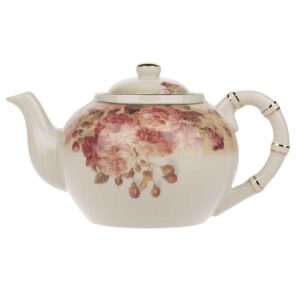 白色瓷质茶壶 – 花卉图案「Limera 款」