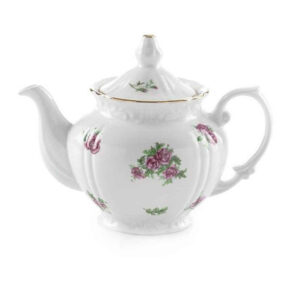 白色瓷质茶壶 – 花卉图案「Razieh 款」