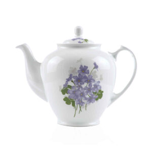 白色瓷质茶壶 – 花卉设计「Yas 款」