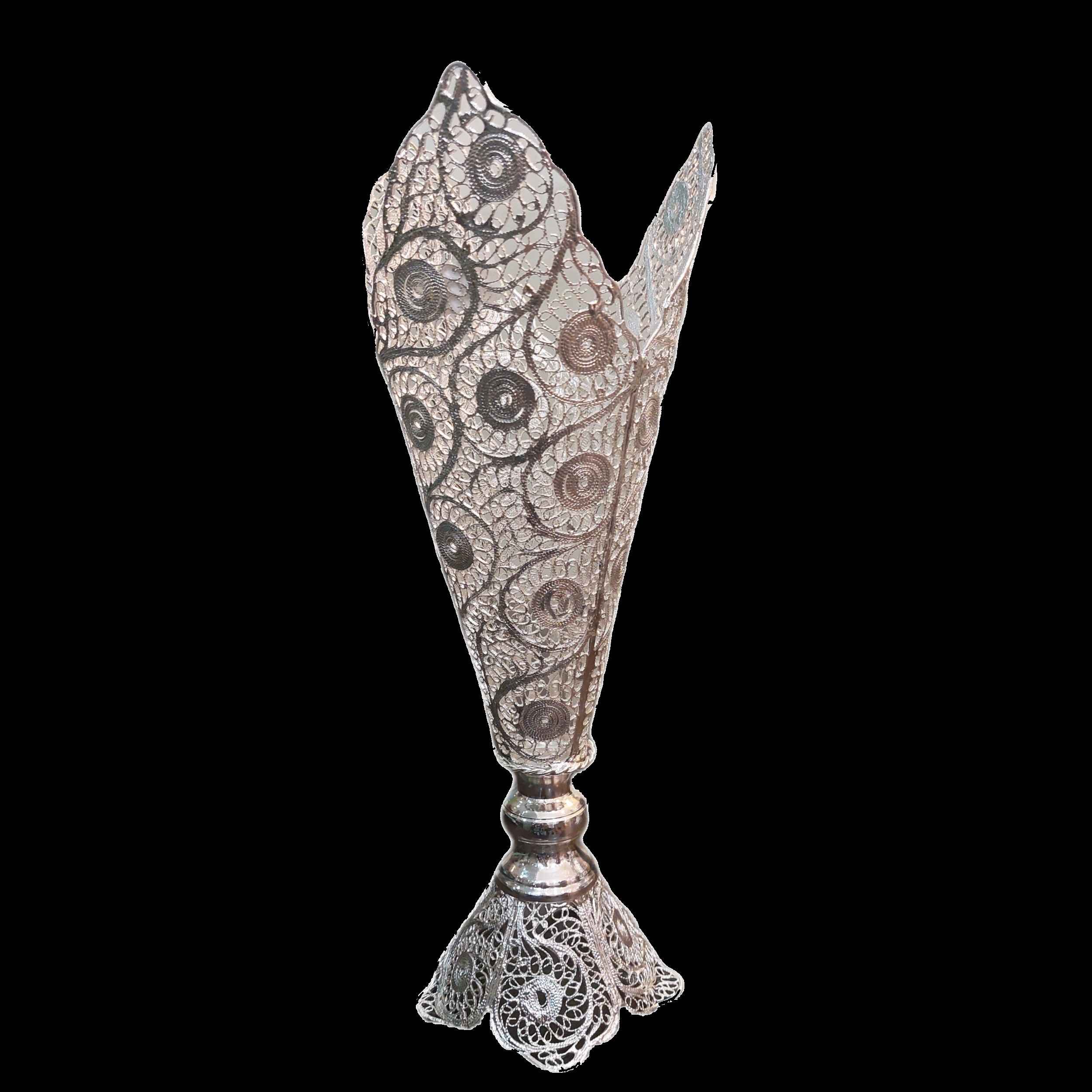 装饰波斯镂空银色涂层喇叭花瓶 Farnaz（法尔纳兹）