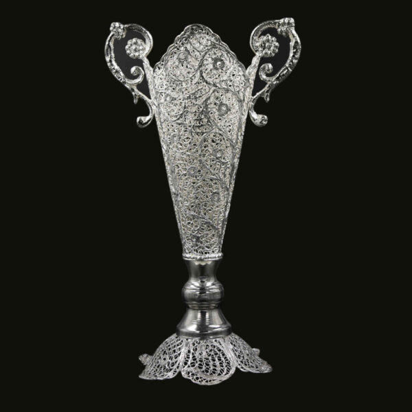 装饰波斯镂空银色涂层喇叭花瓶 Mahsa（玛莎）