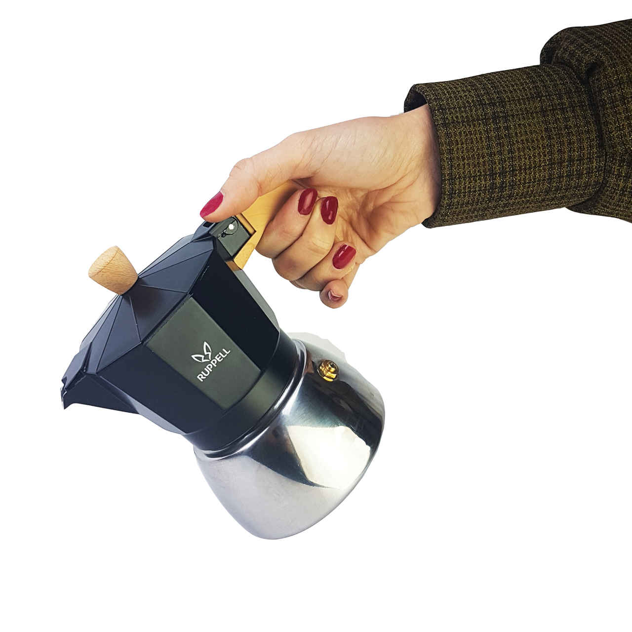 摩卡壶炉灶浓缩咖啡壶 – 经典意式咖啡壶3杯容量Ruppel款