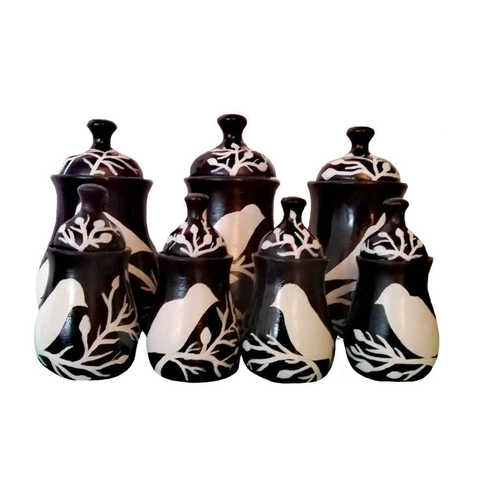 Main image of 瓷器储物罐 – 时尚收纳咖啡、茶等用品，鸟型（7个装）