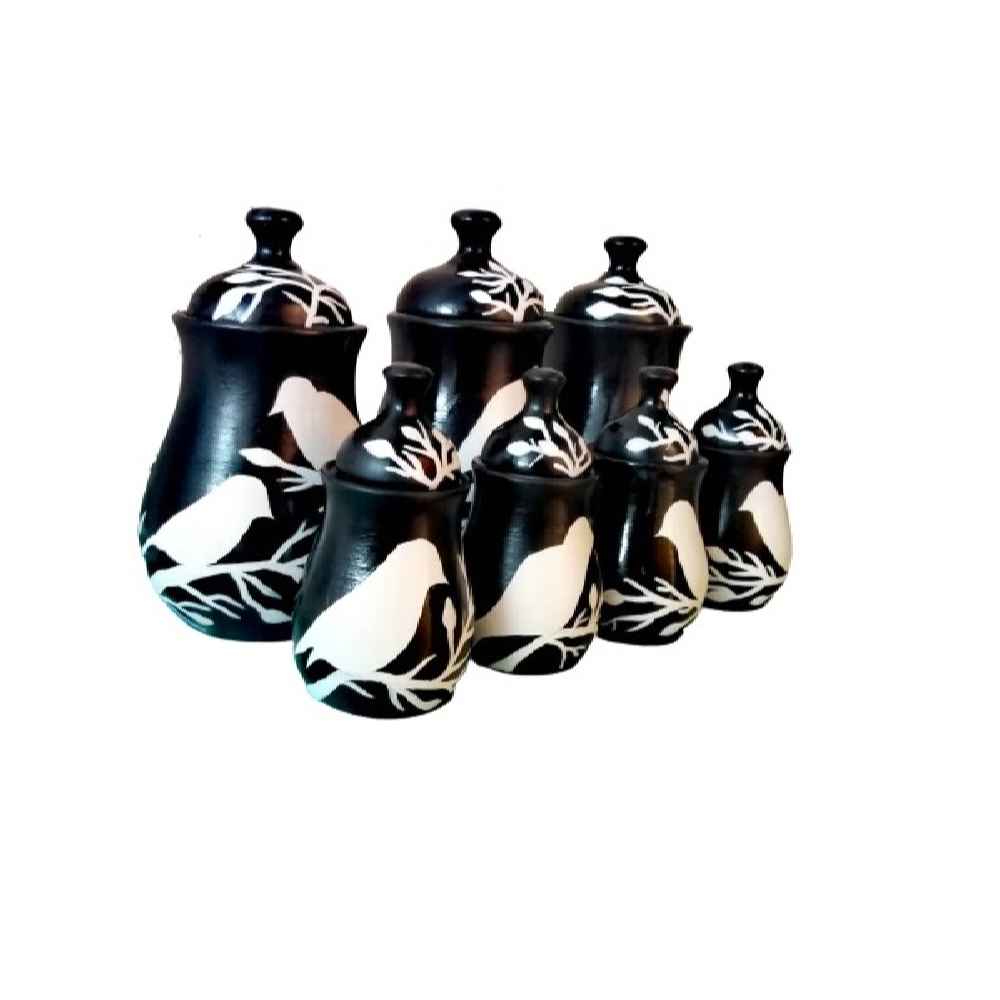 瓷器储物罐 – 时尚收纳咖啡、茶等用品，鸟型（7个装）